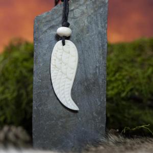 Amulett BOHO Flügel, doppelseitig - knochen