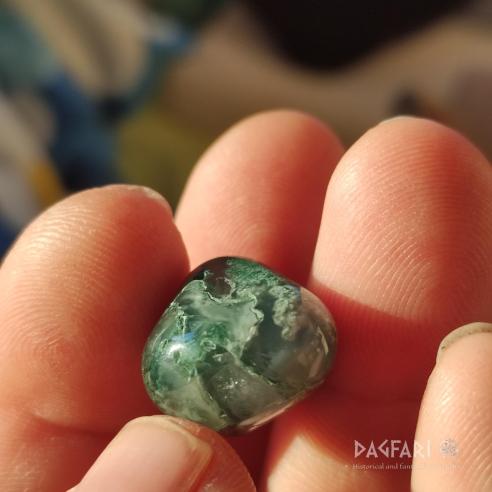 Stein am Hals - polierter Halbedelstein ACHAT Moosig für mehr Selbstvertrauen