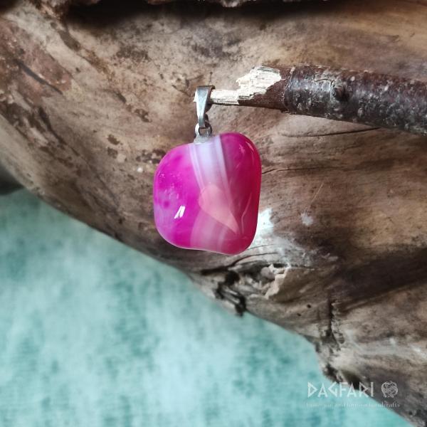 Stein am Hals - polierter Halbedelstein ACHAT rosa für mehr Selbstvertrauen