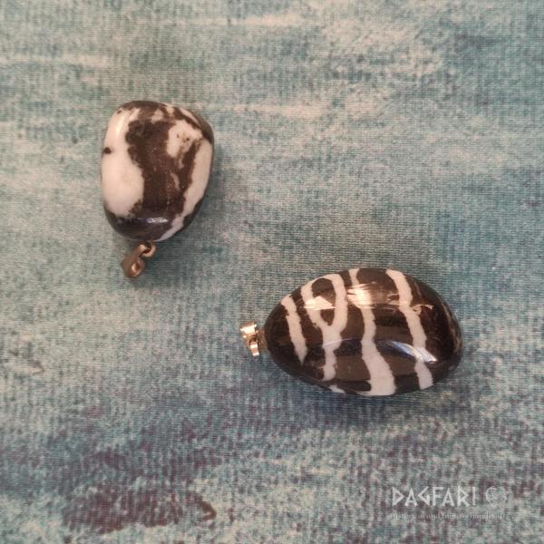 Jasper Zebra - tumbled marble pendant