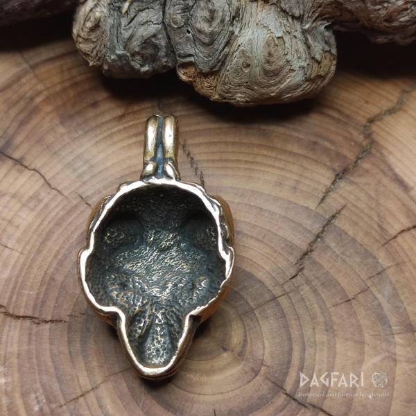 Bronze Wolf Freki, original pendant - big wolf head