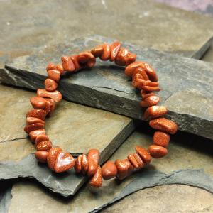 Bracelet - polished semi-precious stone Golden Avanturine, a great gift for little girls