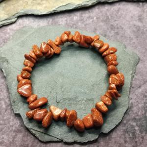 Bracelet - polished semi-precious stone Golden Avanturine, a great gift for little girls 2