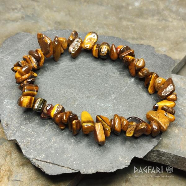 Bracelet - Polished semiprecious stone Tiger Eye for the cursed