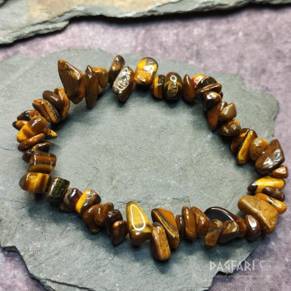 Bracelet - Polished semiprecious stone Tiger Eye for the cursed