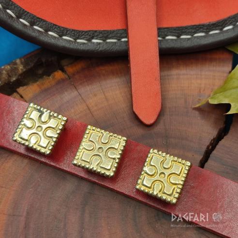 DECORATIVE BELT MOUNTS High medieval KONSTANTIN Brass decorative belt fittings