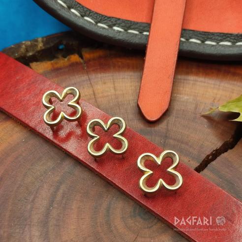 DECORATIVE BELT MOUNTS High medieval Brass decorative belt fittings Four-leaf clover