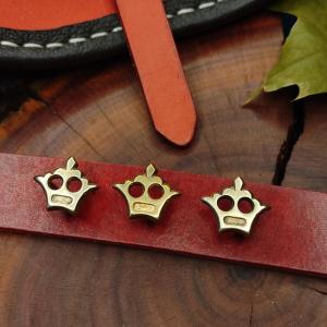 DECORATIVE BELT MOUNTS High medieval Brass decorative belt fittings Crown