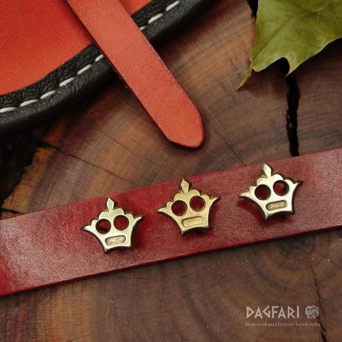 Koruna - Mosazné ozdobné kování na opasek