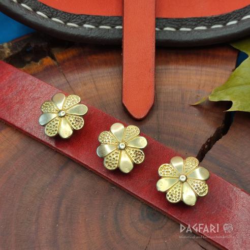 DECORATIVE BELT MOUNTS High medieval Brass decorative belt fittings Umbrella