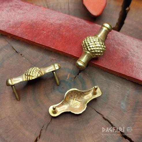 DECORATIVE BELT MOUNTS High medieval Brass decorative belt fittings Bonbon