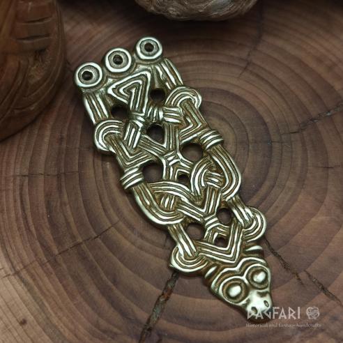 VIKING carved brass Strap end - Gotland