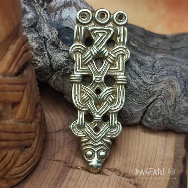 VIKING geschnitztes Messing Riemenzunge - Gotland