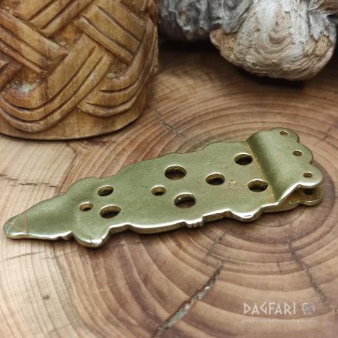 VIKING carved brass Strap end - Gotland