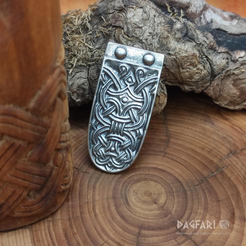 VIKING small Silver plated Strap end from Birka (gr. 478)