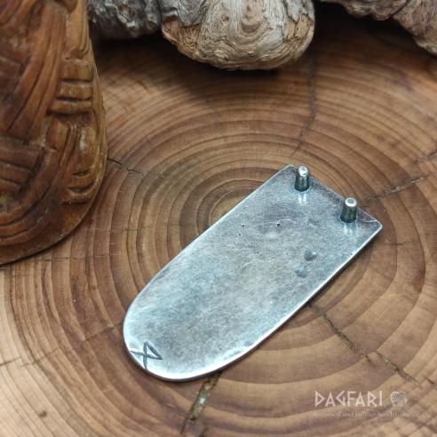 VIKING small Silver plated Strap end from Birka (gr. 478)