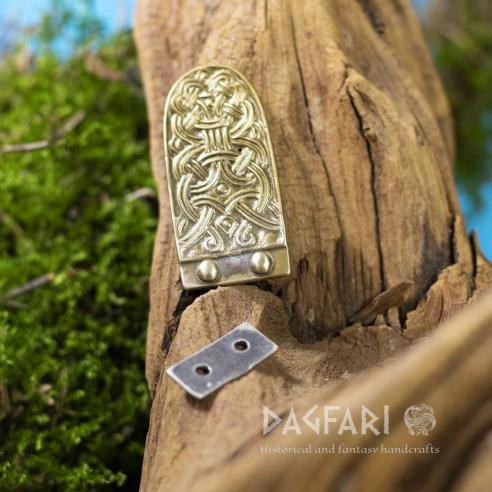 VIKING small Silver plated Strap end from Birka (gr. 478)