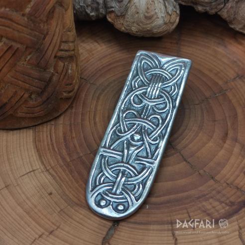 VIKING oblíbené postříbřené nákončí na opasek Skandinávie