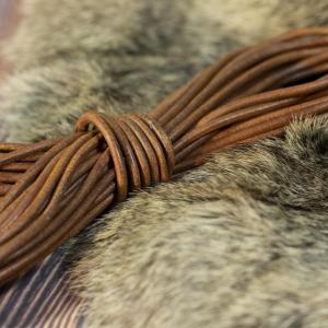 BROWN Leather pendant cord - extra strong genuine leather cord, 3 mm 2