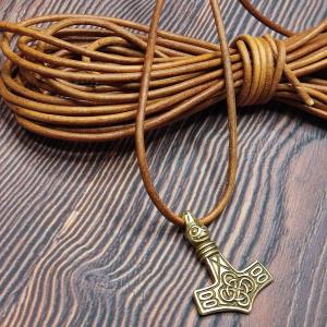 BROWN Leather pendant cord - extra strong genuine leather cord, 3 mm