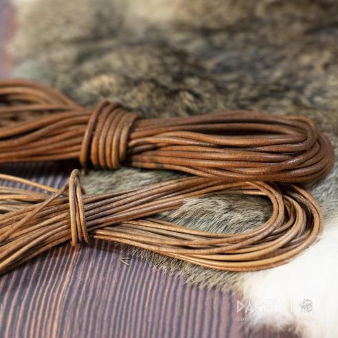 BRAUN - TOP Rundes Leder 2 mm, Schnur, sehr stark (1 - 10 m)