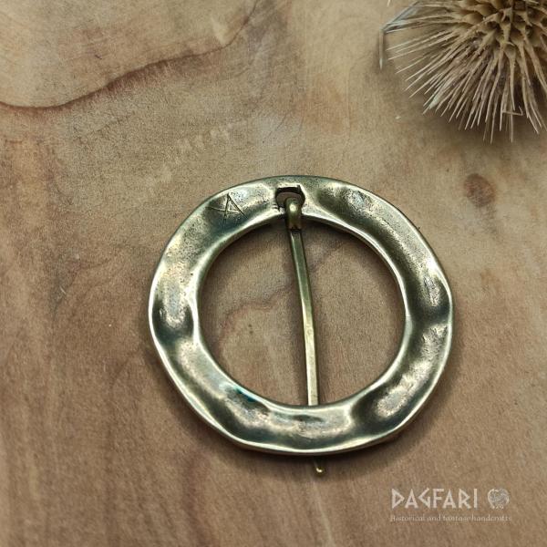 Decorative brooch for medieval clothing, green enamel - Markvart