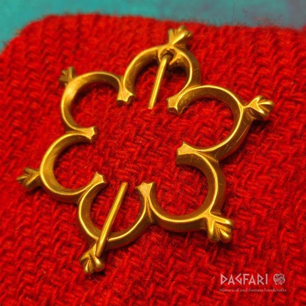 Eliška - Větší ozdobná spínací brož na středověký kostým