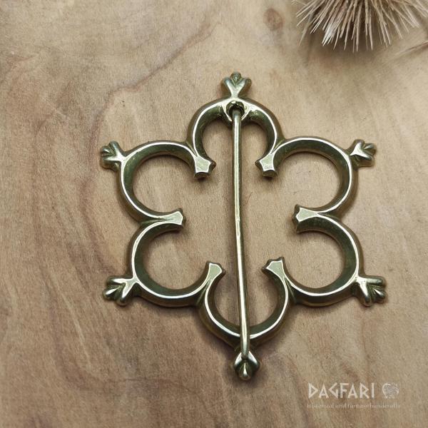 Eliška - Větší ozdobná spínací brož na středověký kostým