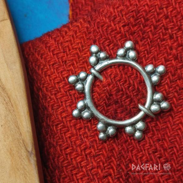 Versilbert Ring-Brosche Fürspan für mittelalterliches Gewandung - Lucille