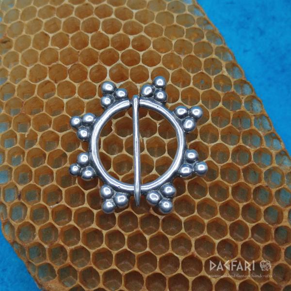 Versilbert Ring-Brosche Fürspan für mittelalterliches Gewandung - Lucille