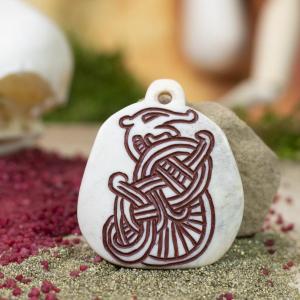 Medailon Jörmungandr - jelení paroh, červený