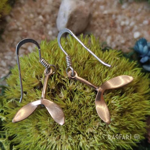 DRUID Ohrringe aus feiner Bronze Baldurs Mistelzweig