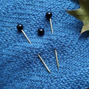 OBSIDIAN Handmade black pins with glass head 2