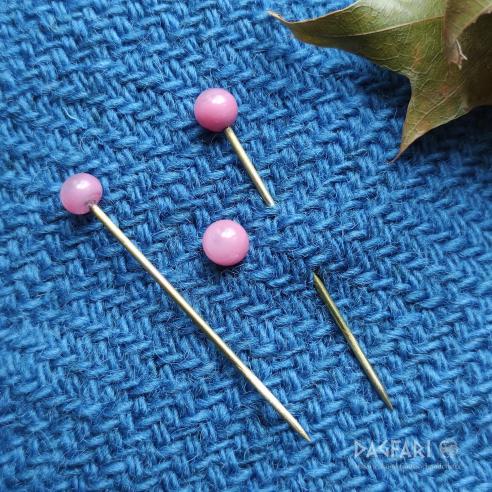TOURMALINE Handmade pink pins with glass head