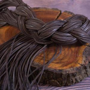 BROWN DARK LEATHER - popular jewellery cord, strap á 85 cm