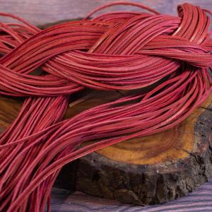 RED Leather - solid leather cord 85 cm