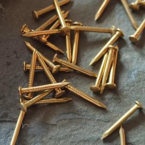 Brass rivets, nails - small - 10 pieces