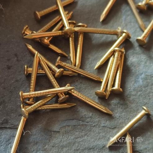 Brass rivets, nails - small - 10 pieces