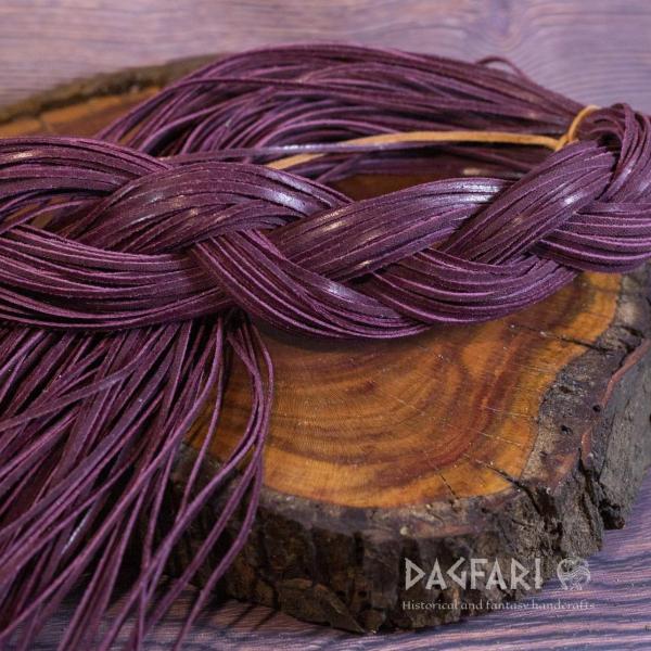 PURPLE BURGUNDY Leather dyed - cord 85 cm