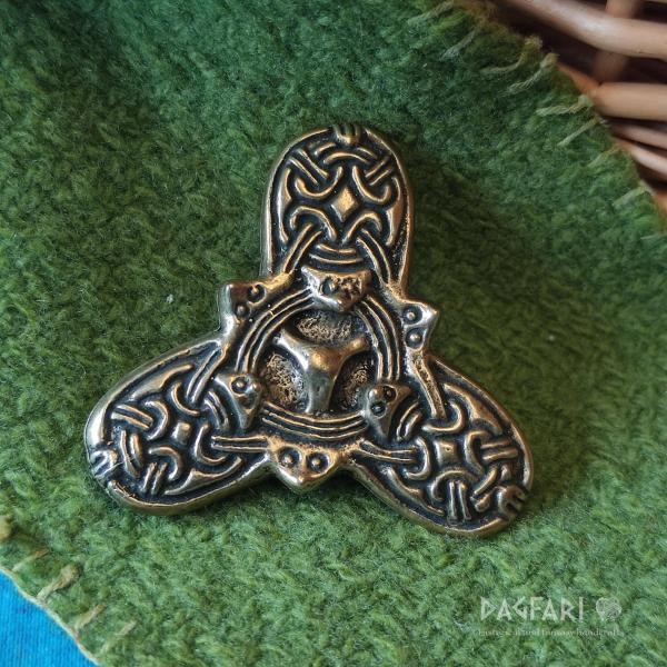 Brosche - Kleiner Dreiblattverschluss VIKING, Borre-Tiere