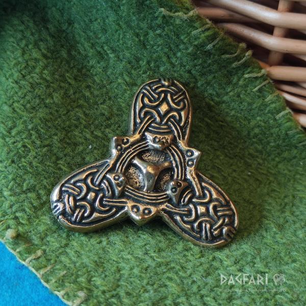 Brosche - Kleiner Dreiblattverschluss VIKING, Borre-Tiere
