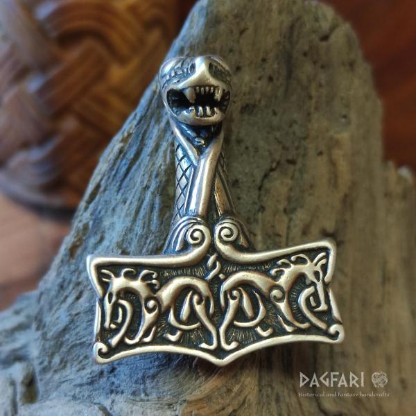 Bronze Thors Hammer Oseberg, reich verziert