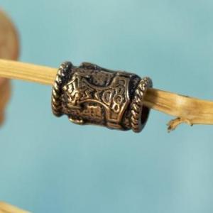 Bead for beard and hair - Thor's hammer - bronze