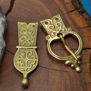 SET GLORY 11th - 13th century, Byzantine motif set buckle and strap end