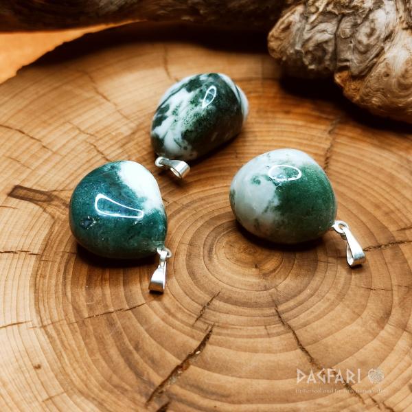 Pendant stone - polished semi-precious stone AGATE tree for increased self-confidence