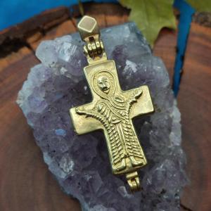 Double-sided opening cross, medieval Byzantine encolpion, box for relics (kaptorga)