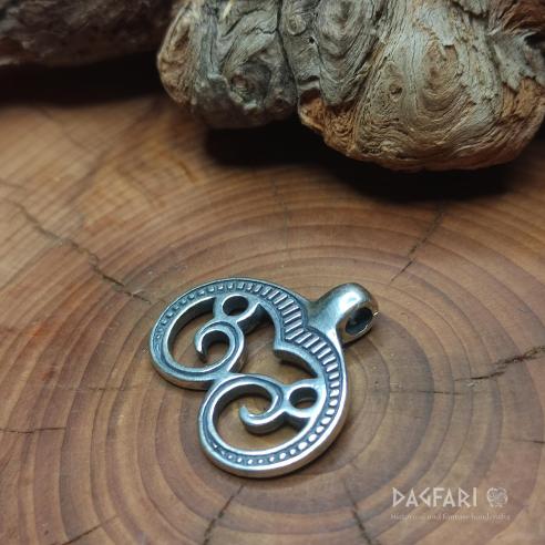 Silber Replik eines Mondbogens Lünette aus Nitra (ähnlicher Typ Čakajovice, Litenčice, Těmice), Großmähren, Ag 925/1000