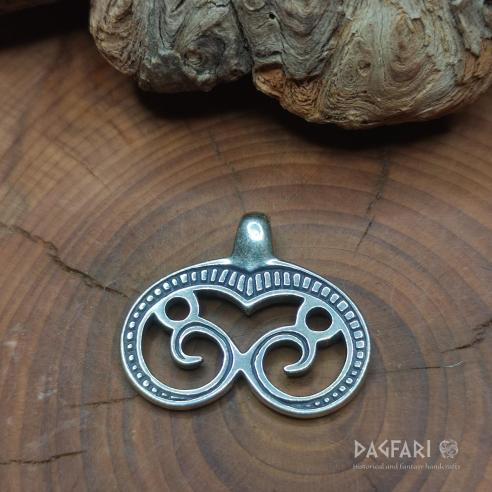 Silber Replik eines Mondbogens Lünette aus Nitra (ähnlicher Typ Čakajovice, Litenčice, Těmice), Großmähren, Ag 925/1000