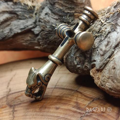 VIKING Thor's hammer - Wolf Cross, Foss, Iceland - bronze