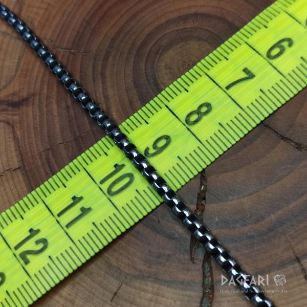 UNISEX - Rund Edelstahlkette, geschwärzt, 2 mm, 50 - 60 cm